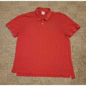 Men Lacoste ! Short Sleeve Polo Shirt Size M Pink slim Fit